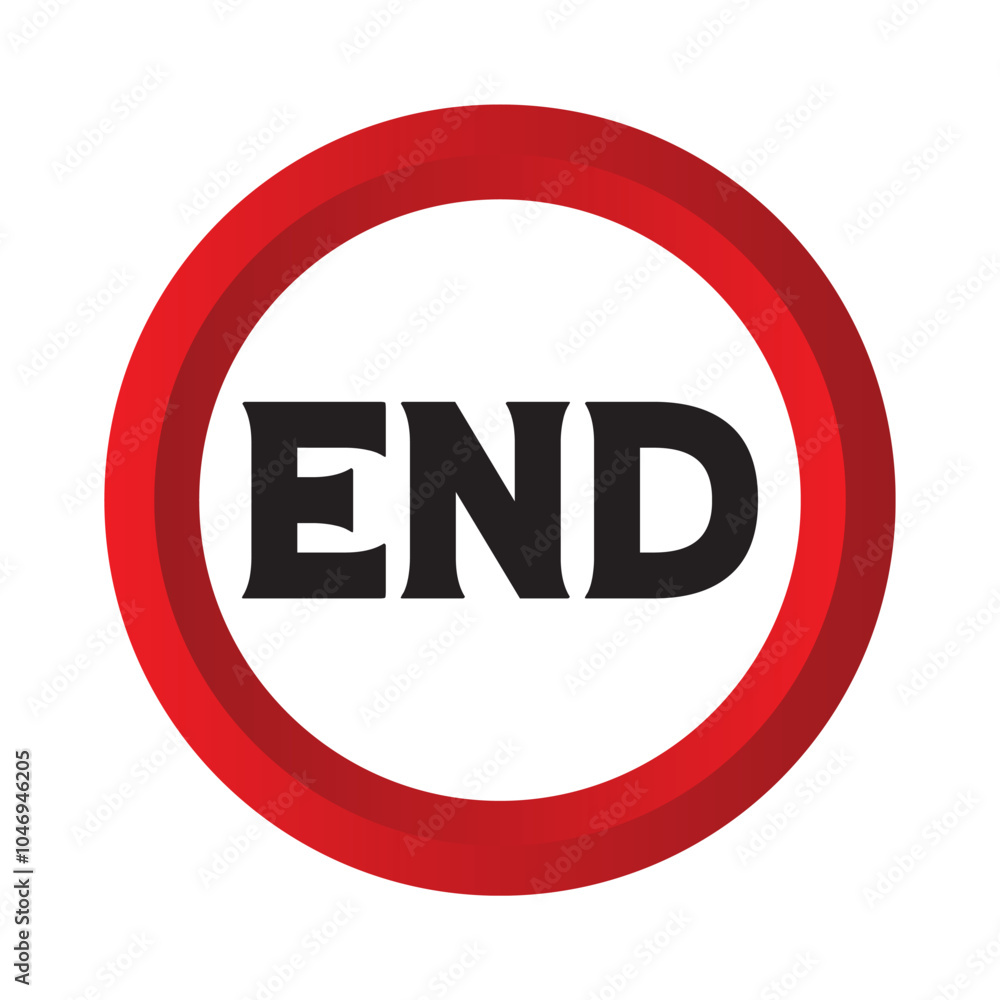 The end button icon. End icon on white background. vector illustration. The end button icon. End icon on white background. vector illustration.