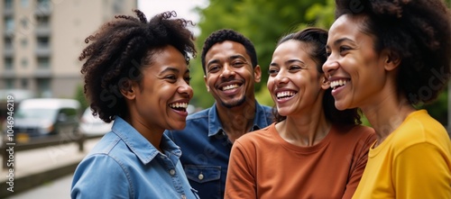 A joyful gathering of African Americans diverse group