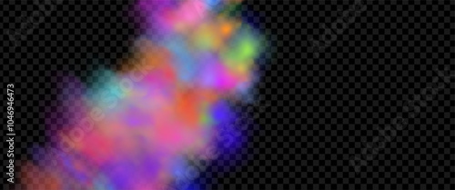 An explosion of colorful smoke clouds.Multicolor fog with blue and yellow particles.Explosions of color powder.
