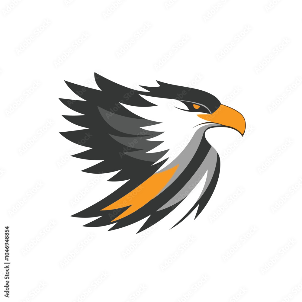 Fototapeta premium Stylish Abstract Hawk Logo Design Template Vector Illustration