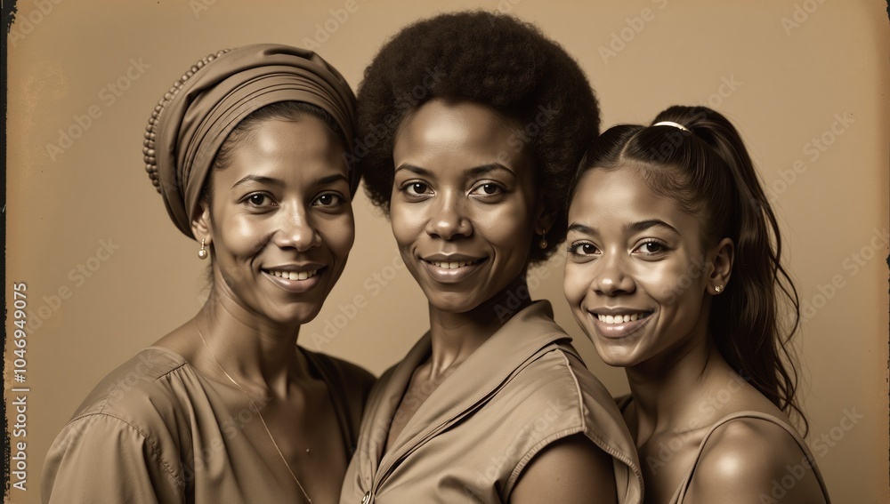 Daguerreotype-style sepia portrait showcases African American women ...
