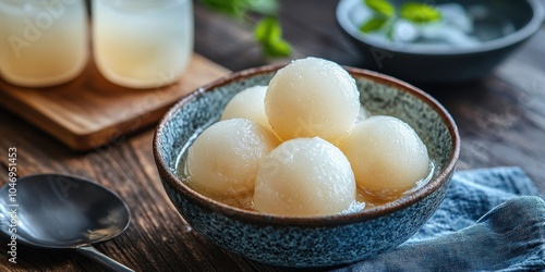 Wallpaper Mural a bowl of sugar on a wooden table Torontodigital.ca