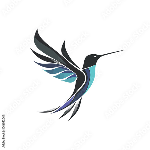 Abstract Hummingbird Logo Design Template Vector