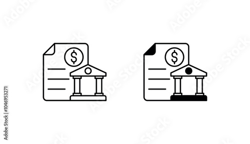 Bank Reconciliation icon design with white background stock illustration