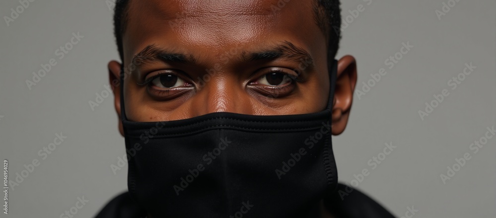 African-American man wearing COVID mask African-American man wearing COVID mask