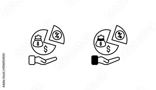 Dividends icon design with white background stock illustration