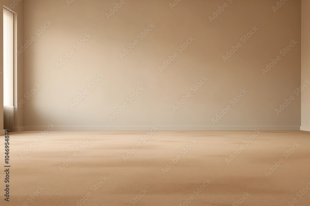 Empty Room Interior Design with Beige Walls and Carpet Empty Room Interior Design with Beige Walls and Carpet