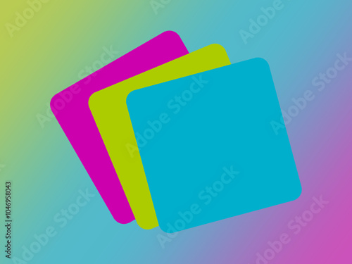 Violet and lime green and blue rectangles