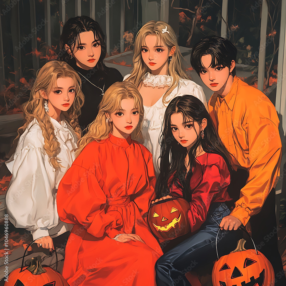 amazing K-Pop Halloween illustration amazing K-Pop Halloween illustration