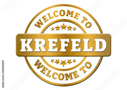 gold sticker welcome to Krefeld city