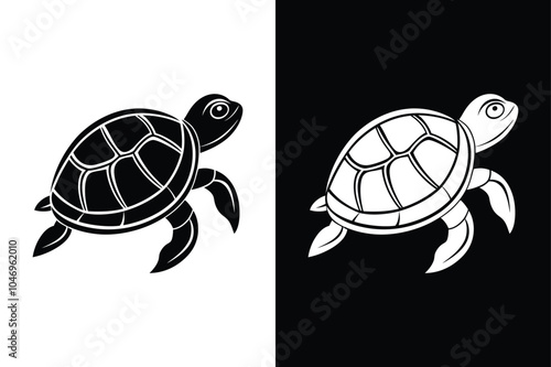 Tortoise  icon vector black silhouette on a white background.