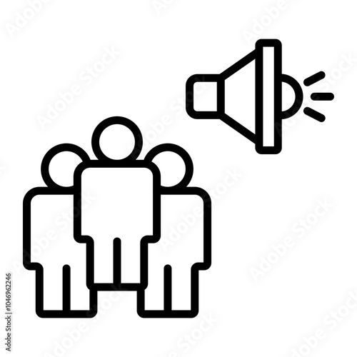 Protest Vector Line Icon Design