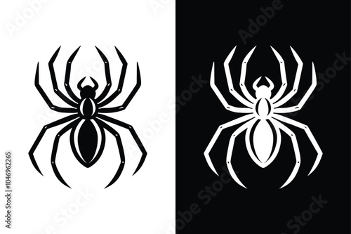 Cute Spider Cartoon Isolated on White Background. Spider Vector Illustration icon and Logo Design.