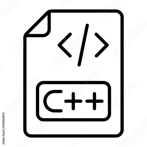 C++ Vector Line Icon Design