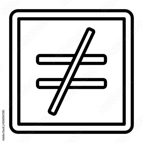 NO Equal To Vector Line Icon Design