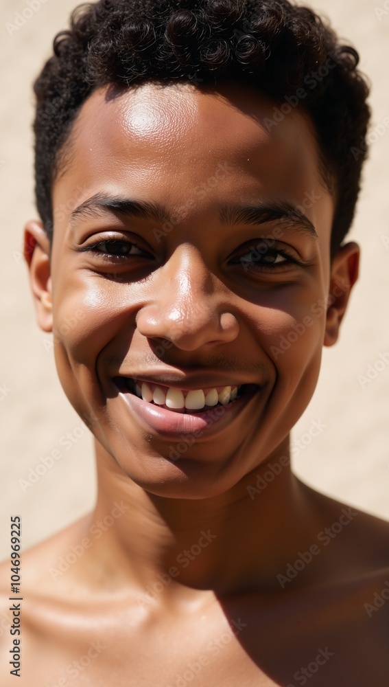 Close-up portrait of diverse young individual featuring vibrant expressions and rich skin tone captured naturally Close-up portrait of diverse young individual featuring vibrant expressions and rich skin tone captured naturally
