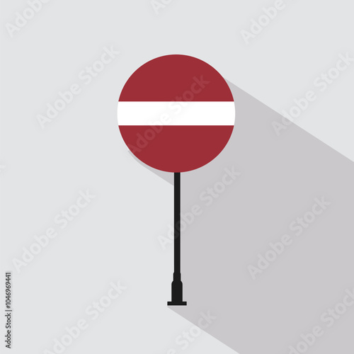 Latvia National Circle Sign Flag Vector Illustration