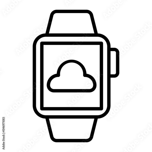 Cloud Connection Vector Line Icon Design