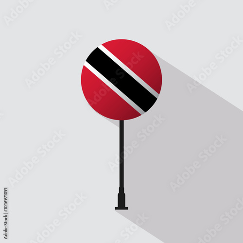 Trinidad and Tobago National Circle Sign Flag Vector Illustration