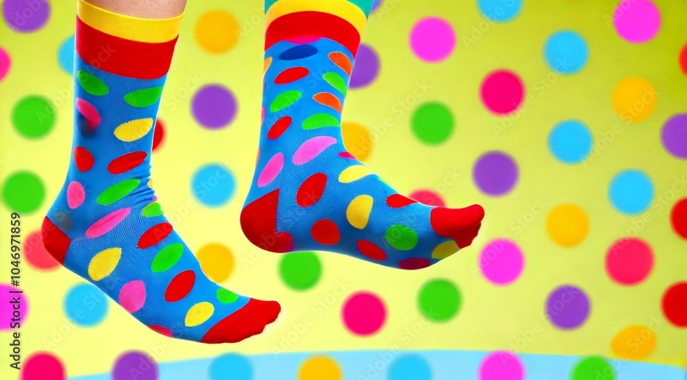 Bright Polka Dot Socks with Colorful Background
Bright Polka Dot Socks with Colorful Background