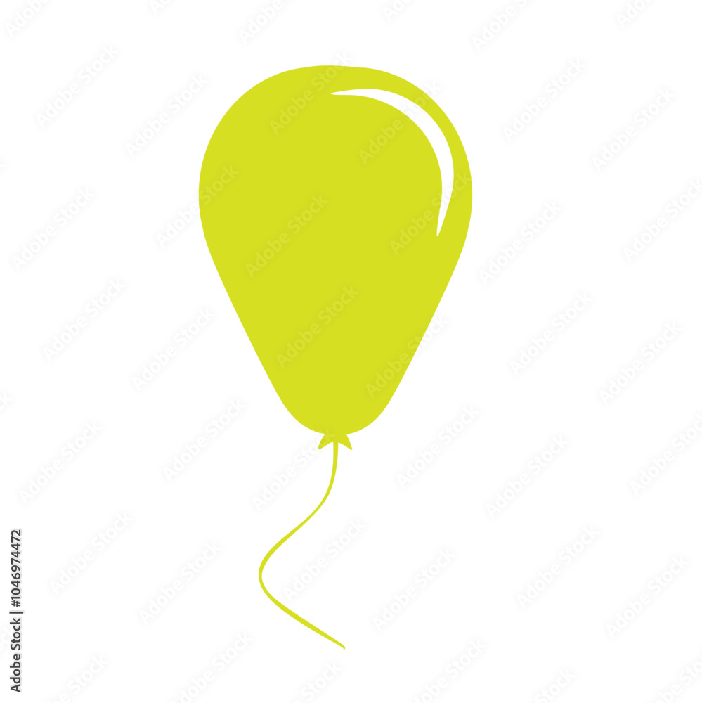 Yellow balloon on a white background Yellow balloon on a white background