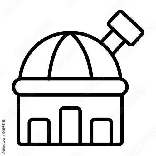 Observatory Vector Line Icon Design