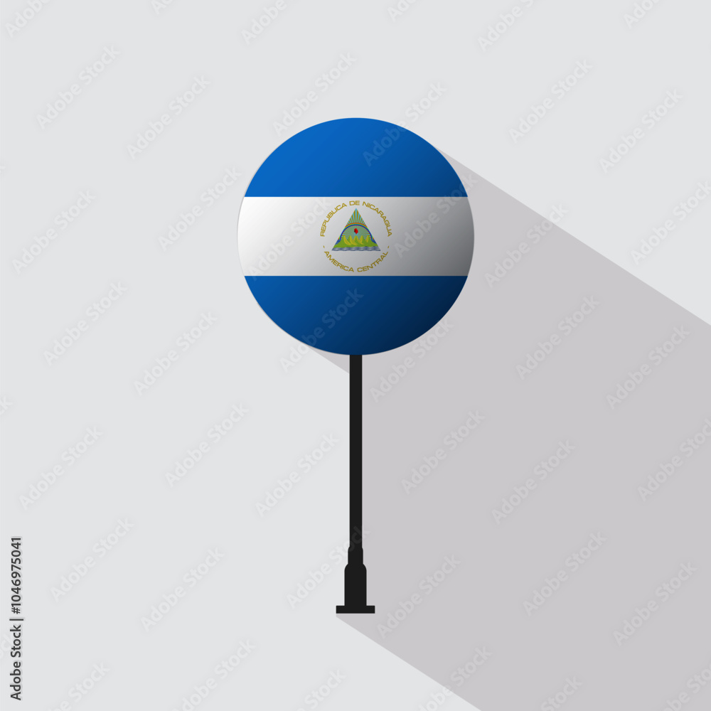 Nicaragua Circle Sign Flag Vector Illustration Nicaragua Circle Sign Flag Vector Illustration