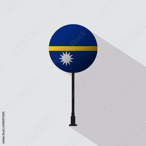 Nauru Circle Sign Flag Vector Illustration