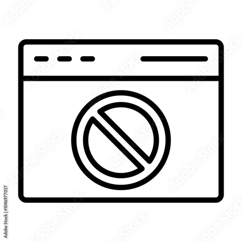 Ad Block Vector Line Icon Design