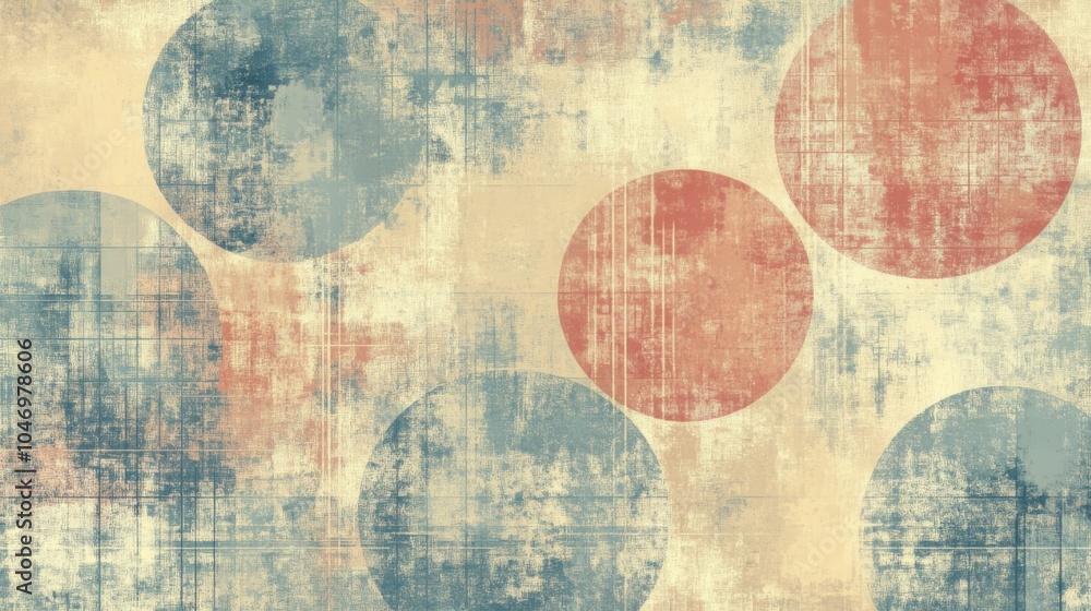 Obraz premium A seamless abstract vector artwork showcases a blend of vintage textures and geometric patterns.