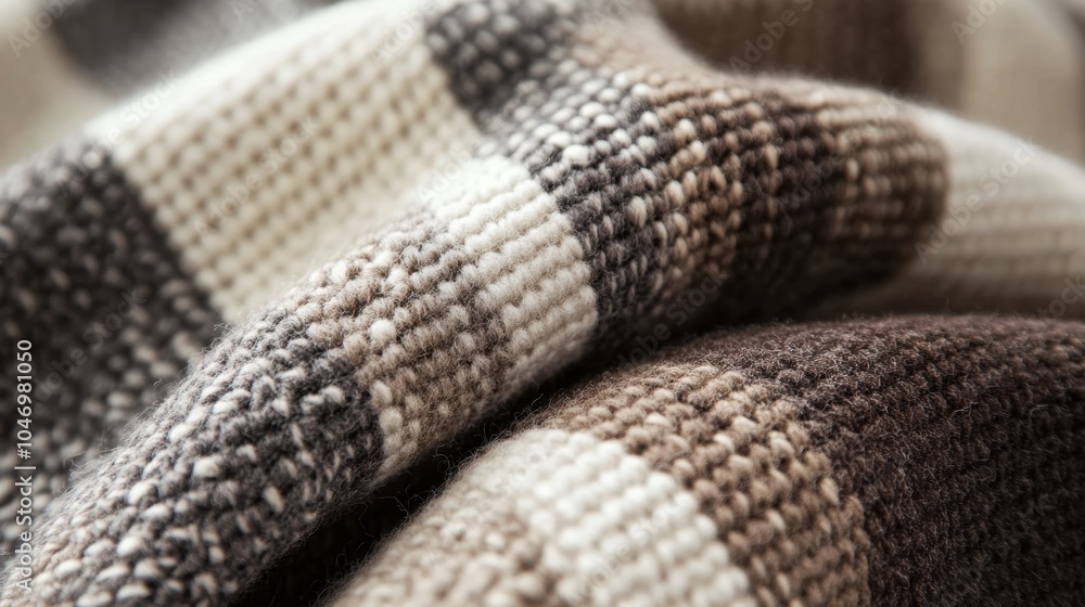 Close-up of knitted wool fabric in a checkered pattern, showcasing the soft texture and intricate stitch details. Close-up of knitted wool fabric in a checkered pattern, showcasing the soft texture and intricate stitch details.