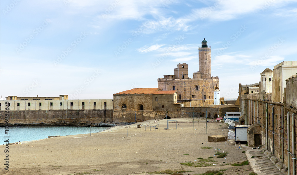 Lighthouse on cape in capital Algiers. Republic of Algeria Lighthouse on cape in capital Algiers. Republic of Algeria