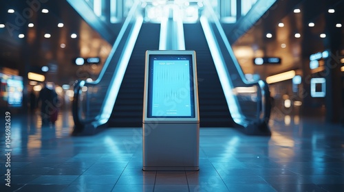 Modern Digital Kiosk in a Bright Urban Environment