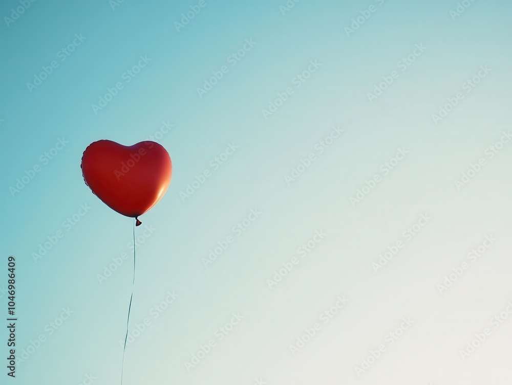 bright heart-shaped balloon floating gently against a clear sky, representing upliftment and joy, capturing a moment of whimsy and celebration in a playful composition bright heart-shaped balloon floating gently against a clear sky, representing upliftment and joy, capturing a moment of whimsy and celebration in a playful composition