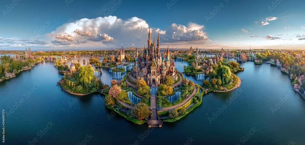 Fototapeta premium Breathtaking fantasy world skyline