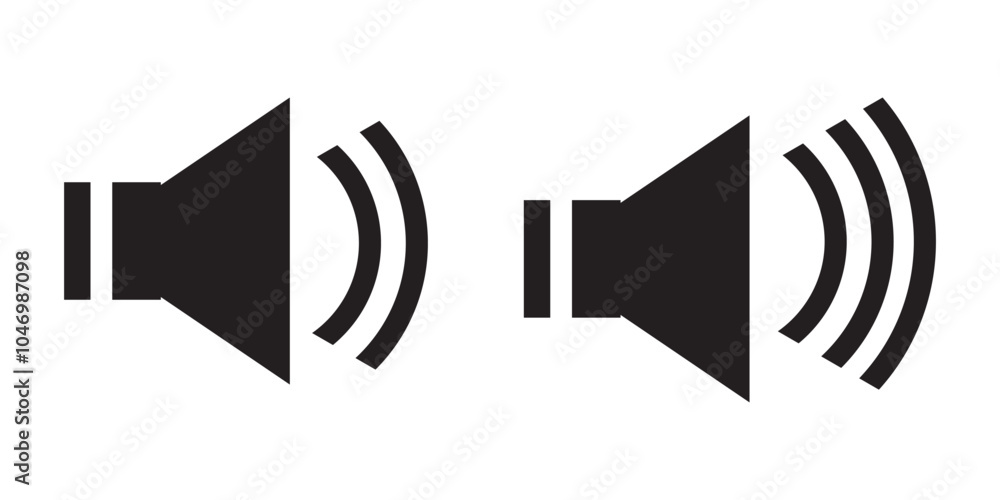 Loudspeaker icon. Speaker icon on white background. flat style speaker icon. Vector illustration. Loudspeaker icon. Speaker icon on white background. flat style speaker icon. Vector illustration.