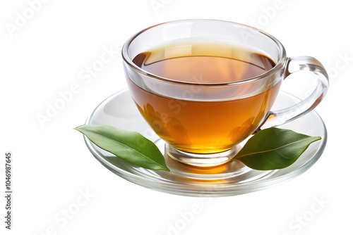 Tea in a clear cup TRANSPARENT BACKGROUND 