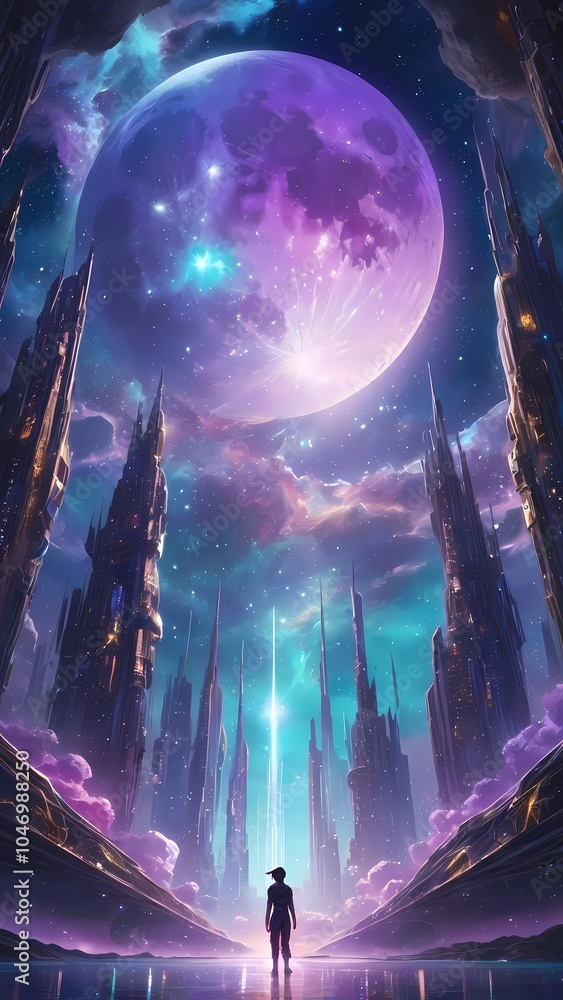 Fototapeta premium spaceship in the city