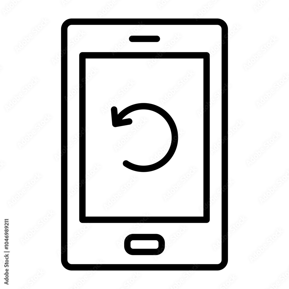 Restart Phone Vector Line Icon Design Restart Phone Vector Line Icon Design