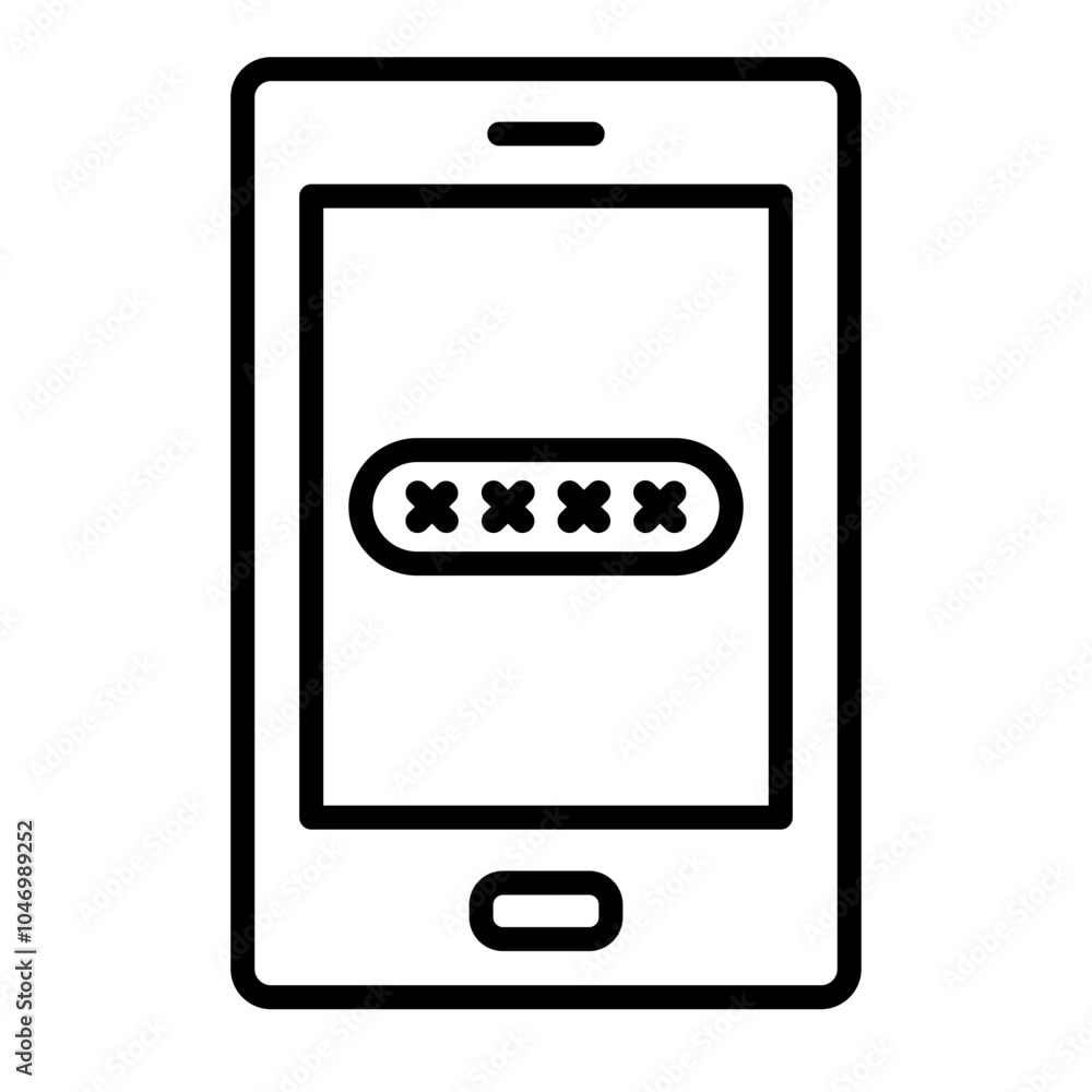 Passcode Vector Line Icon Design Passcode Vector Line Icon Design