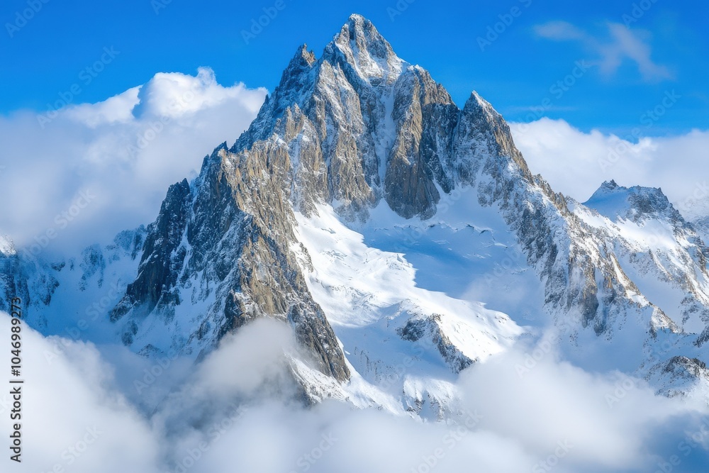 Obraz premium Chamonix-Mont-Blanc in the French Alps: Winter Wonderland with Views of Mont Blanc