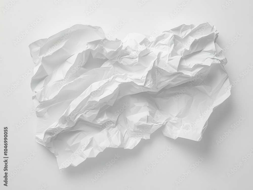crumpled and creased white paper poster, evoking a sense of texture and depth, isolated on a clean background, perfect for typography, art, or graphic design applications crumpled and creased white paper poster, evoking a sense of texture and depth, isolated on a clean background, perfect for typography, art, or graphic design applications