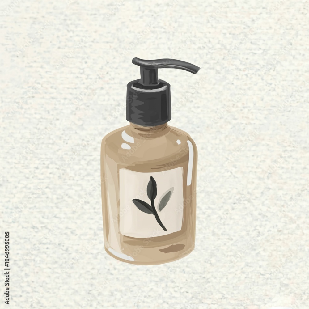 Illustration of a bottle of baby lotion Illustration of a bottle of baby lotion