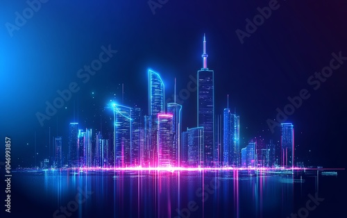 High-angle view of a futuristic city skyline