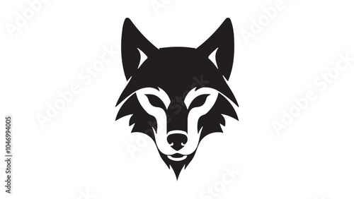 wolf head shape silhouette simple vector illustration