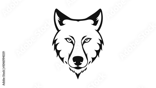 wolf head isolated on white