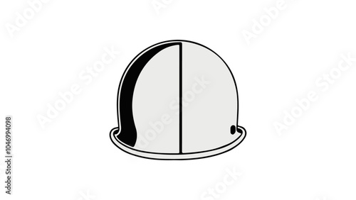 stainless steel helmet vector outline illustration