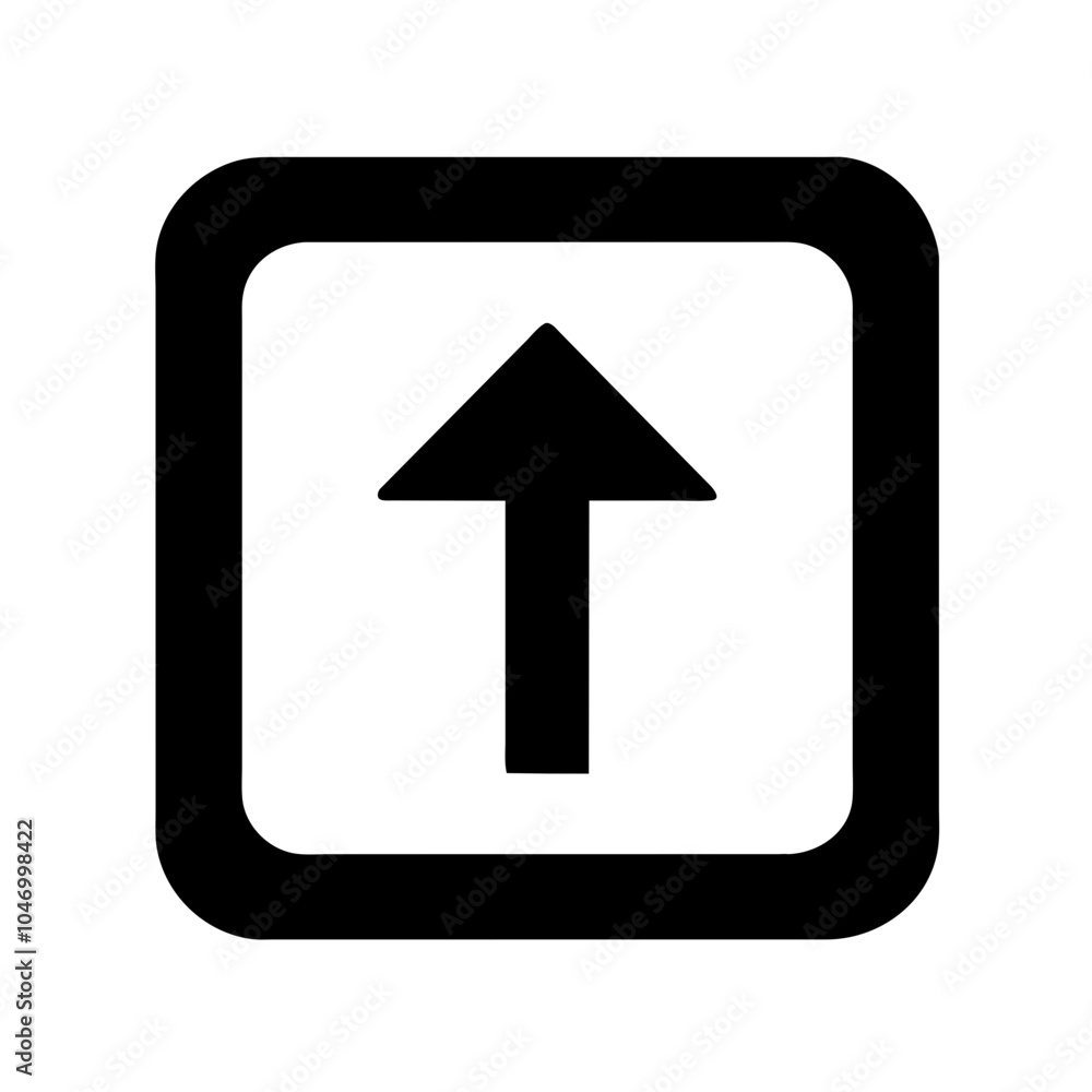 An icon typically used to signify uploading or an upward action within a square context An icon typically used to signify uploading or an upward action within a square context