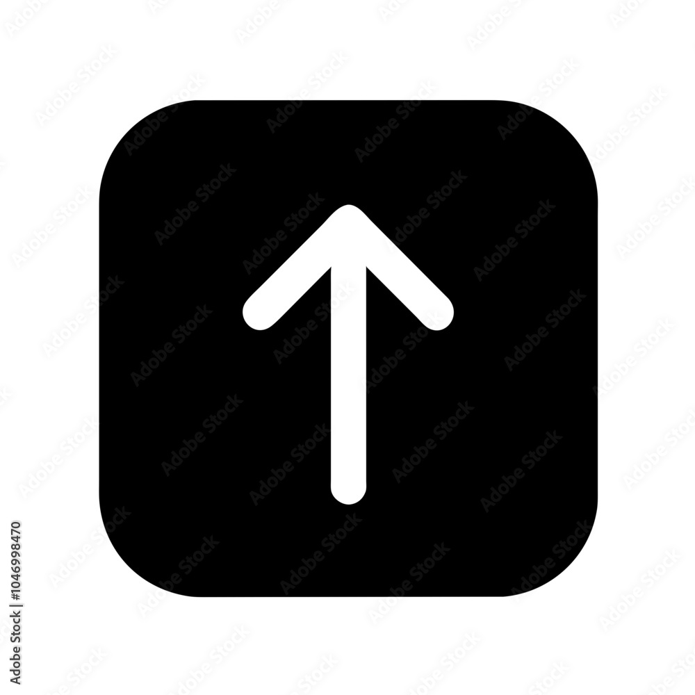 An icon typically used to signify uploading or an upward action within a square context An icon typically used to signify uploading or an upward action within a square context