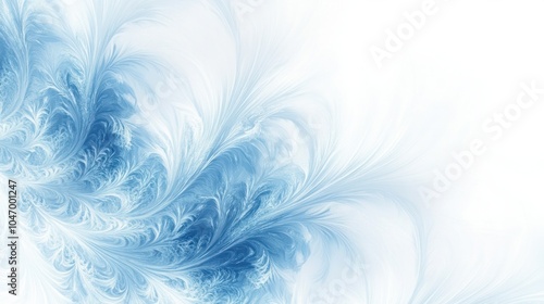 Wallpaper Mural Abstract snowy background with delicate ice crystals and glowing frost patterns, isolated on white Torontodigital.ca